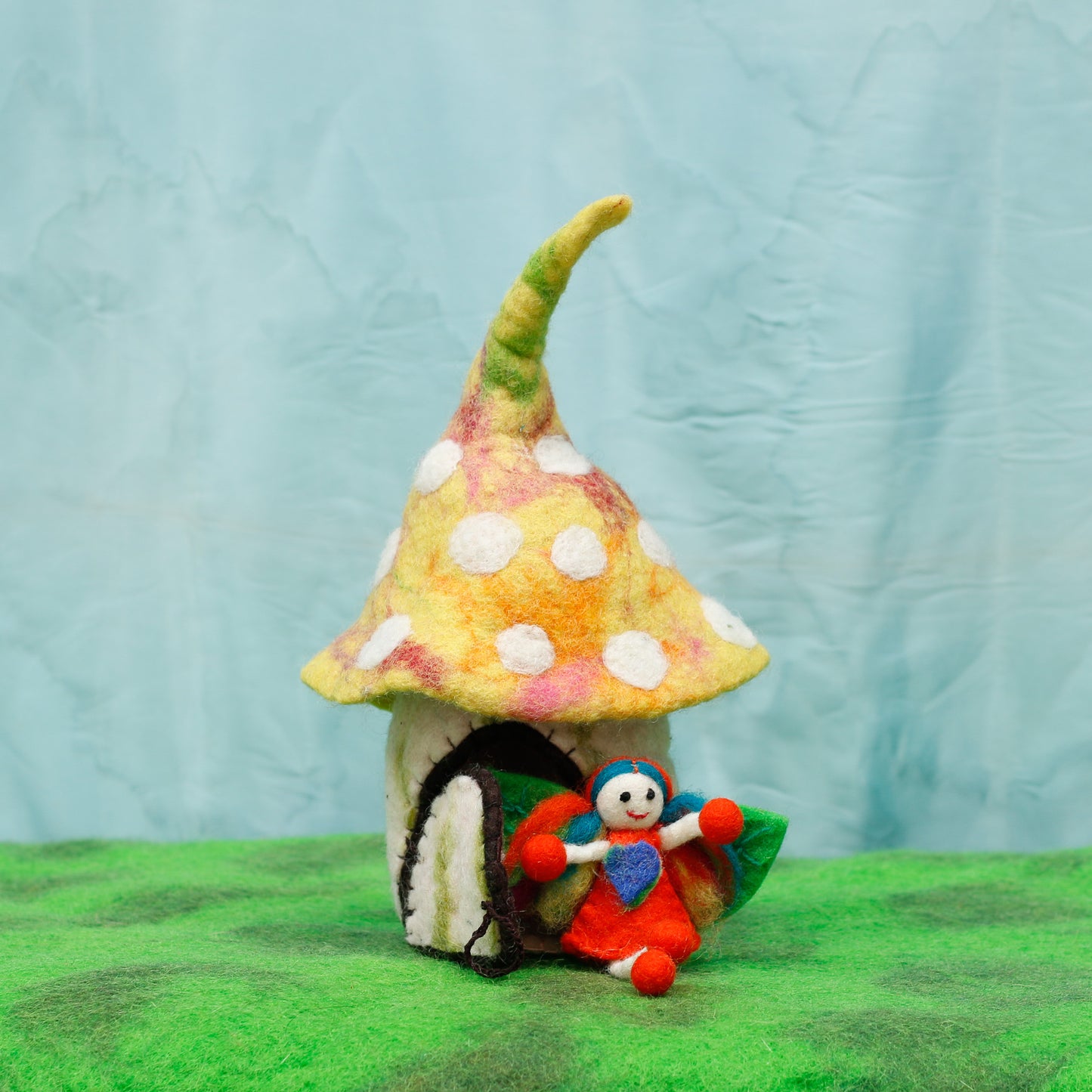 Felt Toadstool Home Rainbow with Fairy