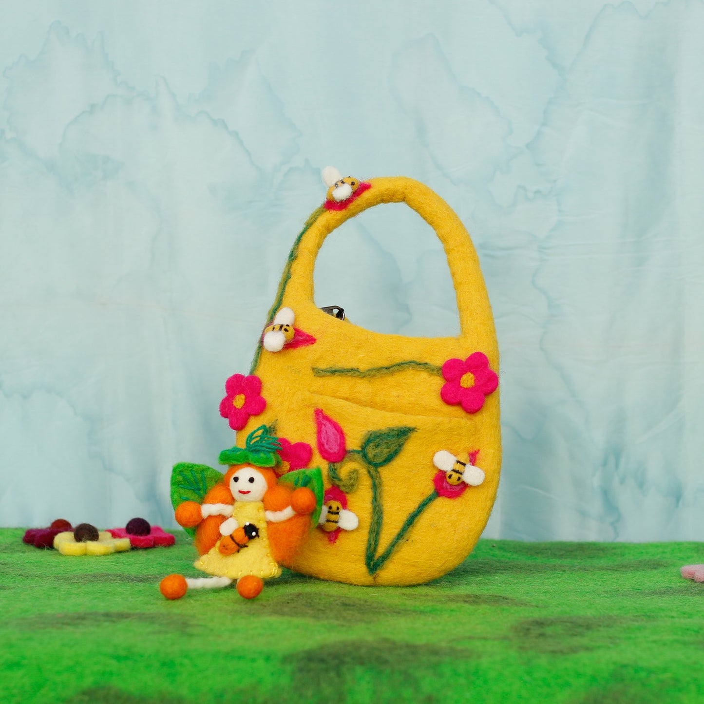 Felt Fairy Bag with Honeybee Fairy