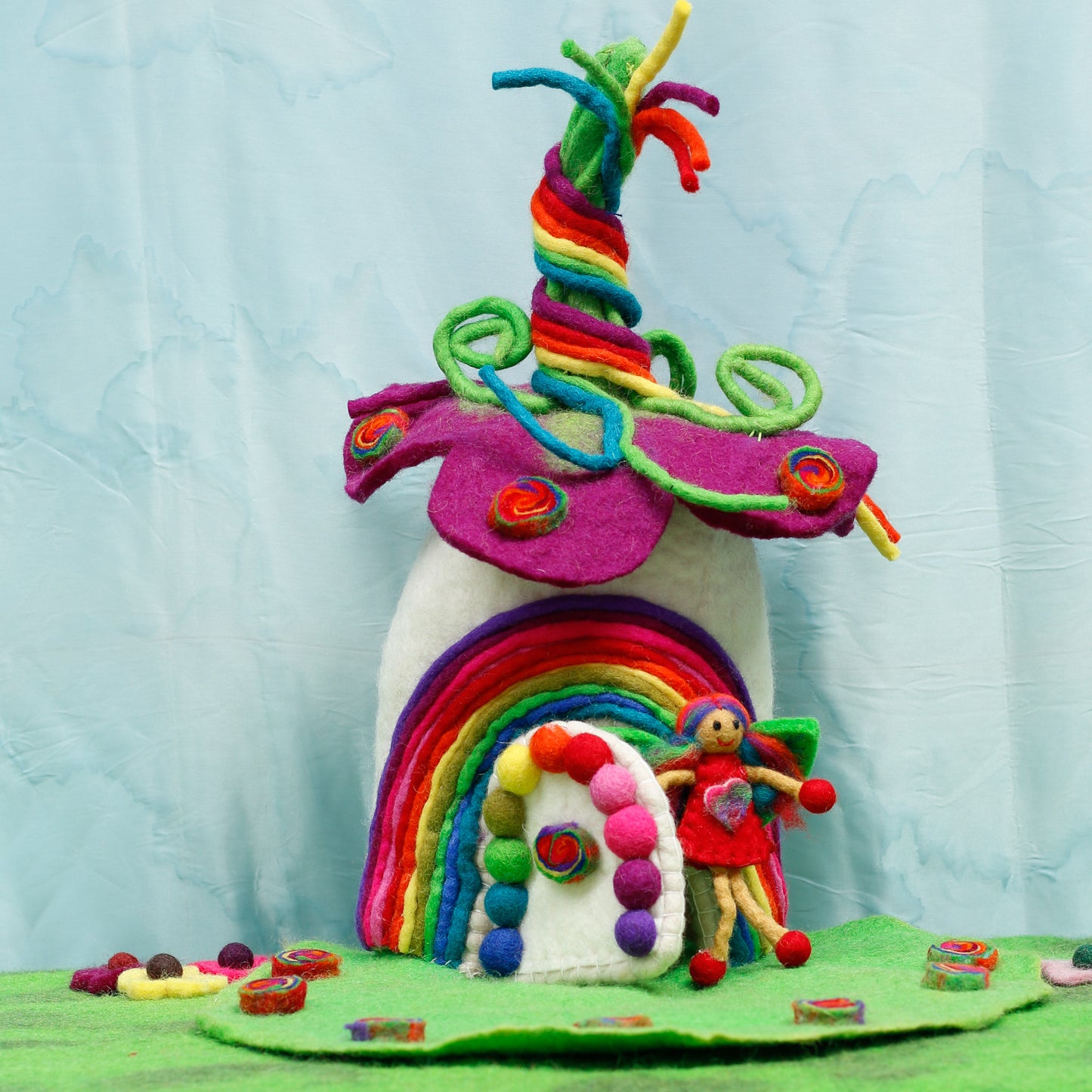 Felt Rainbow Home with Resident Fairy