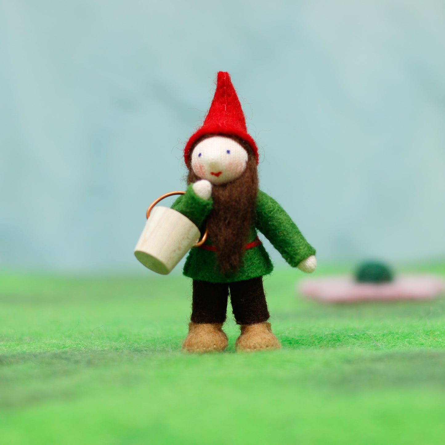 Felt Red Basket Gnome