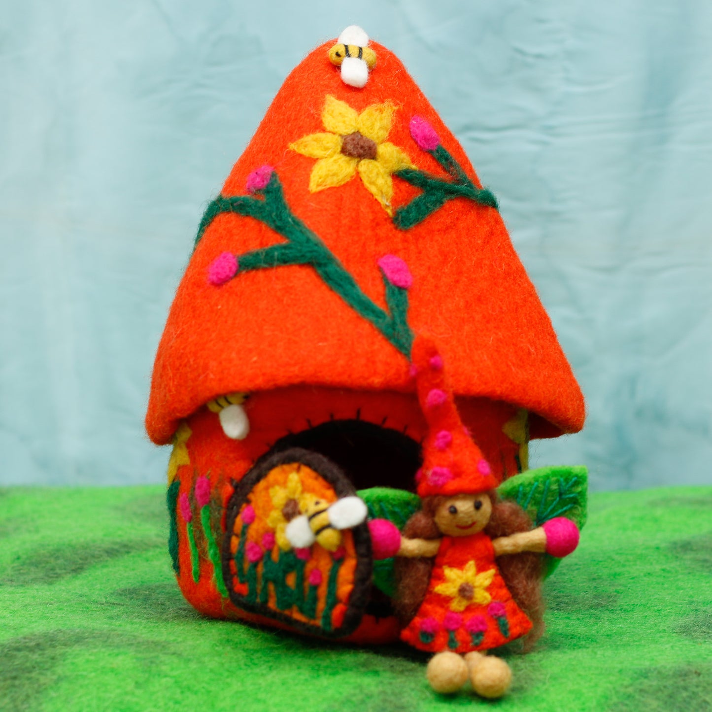 Felt Solstice Home with Fairy