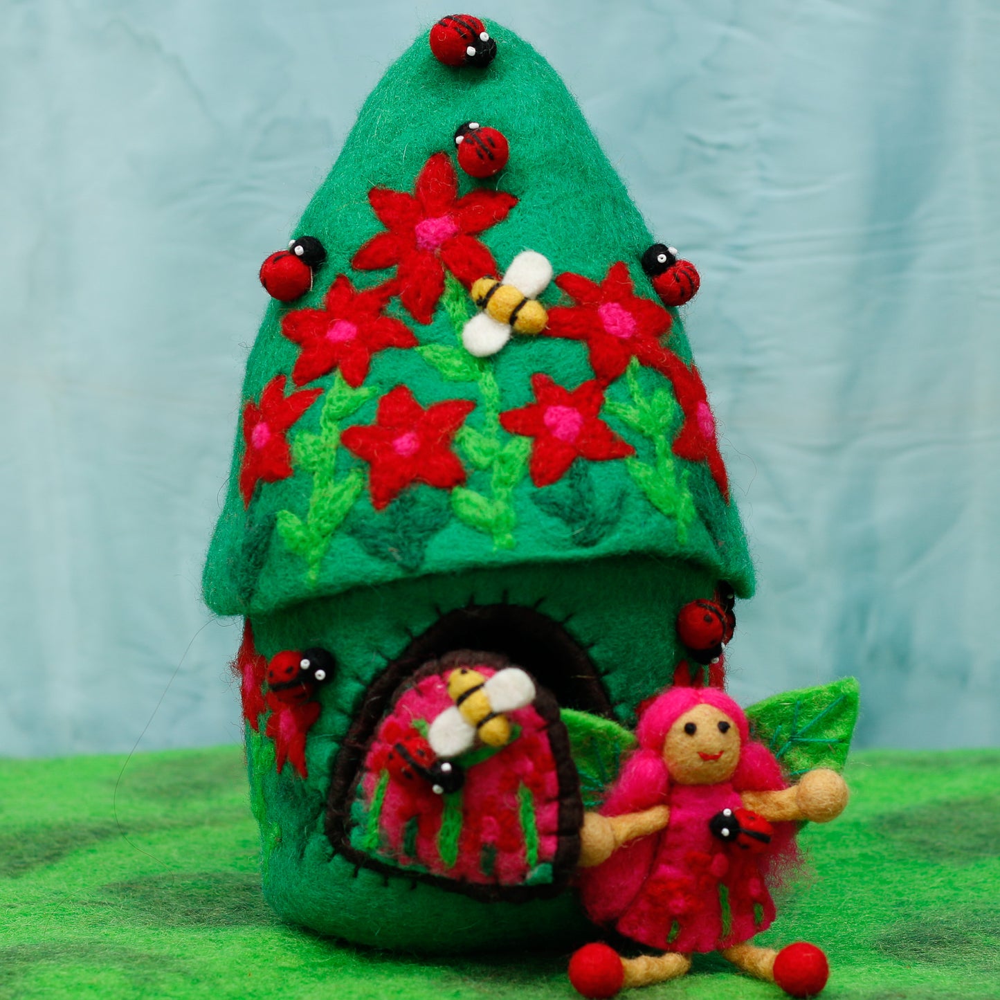 Felt Ladybug Home with Fairy
