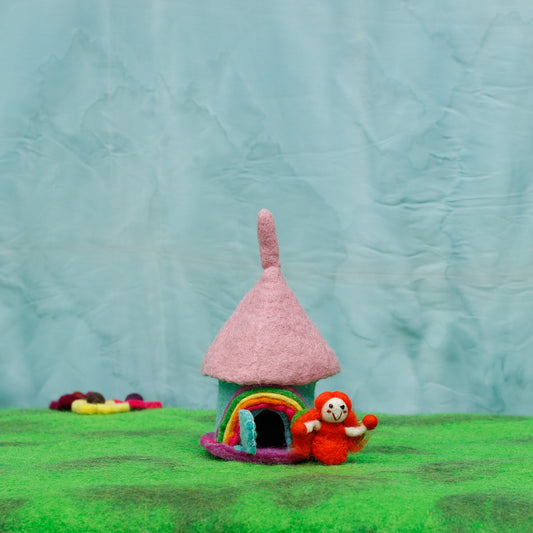 Felt Tiny Rainbow Home with Fairy