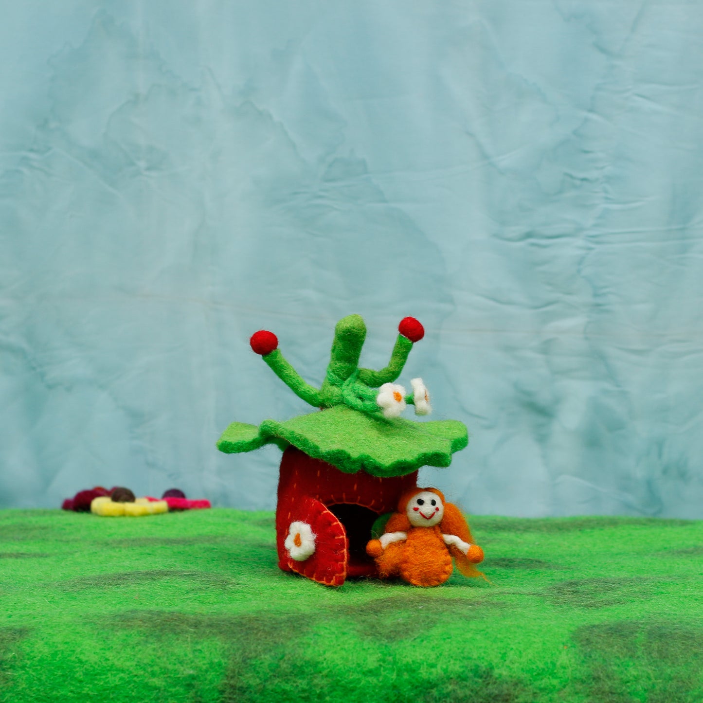 Felt Strawberry Tiny Home with Fairy