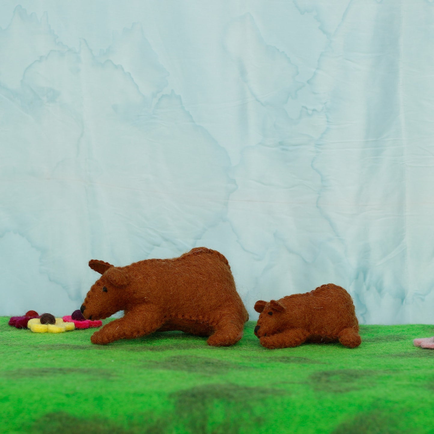 Felt Brown Bear & Cub