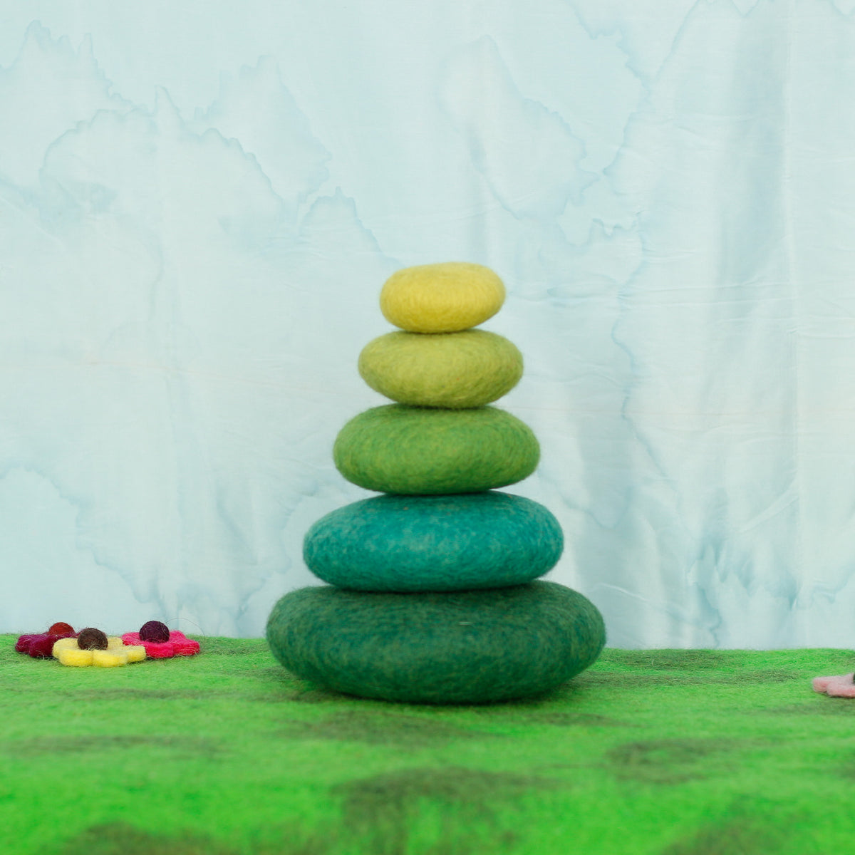 Felt Green Stacking Stones – Tactile Toys