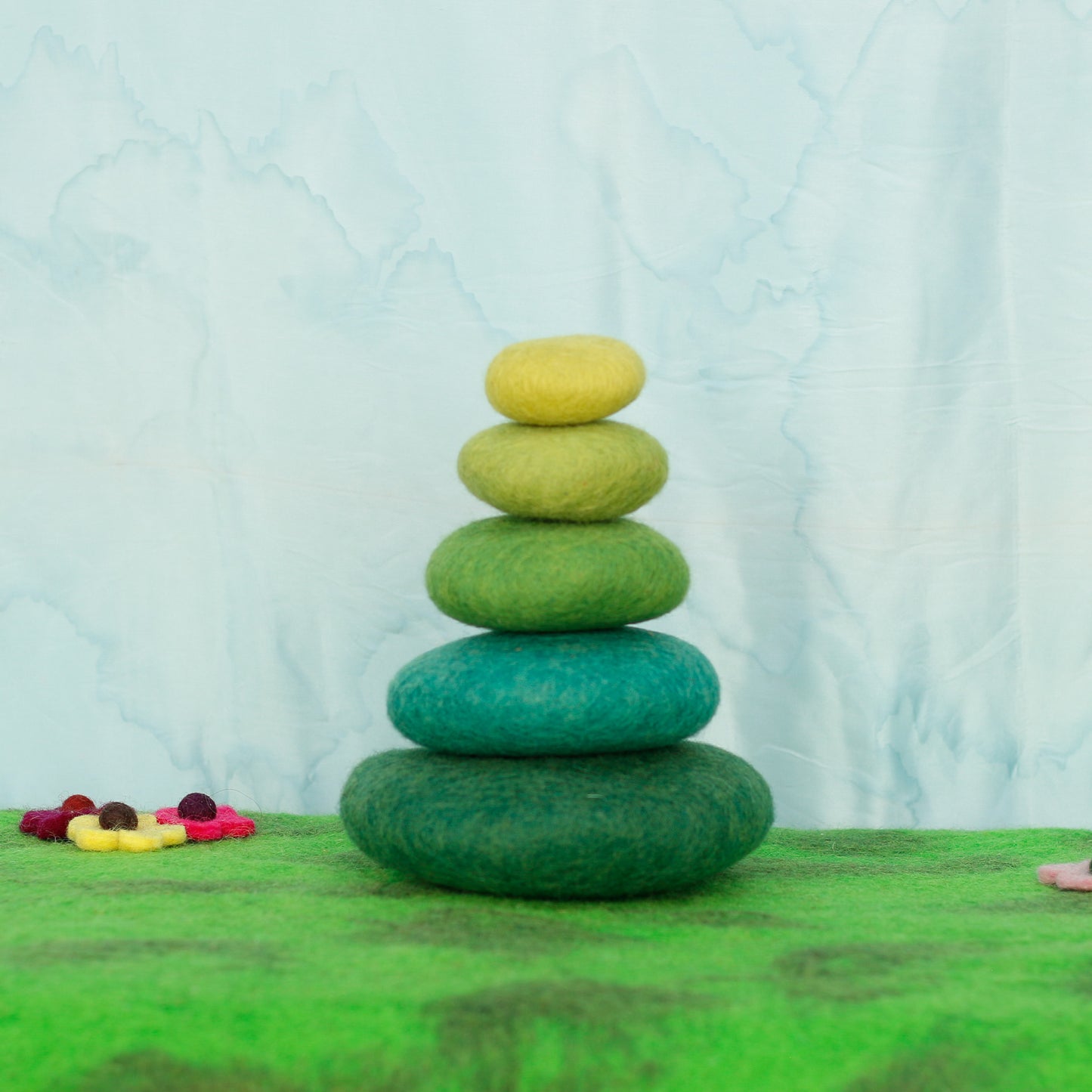 Felt Green Stacking Stones