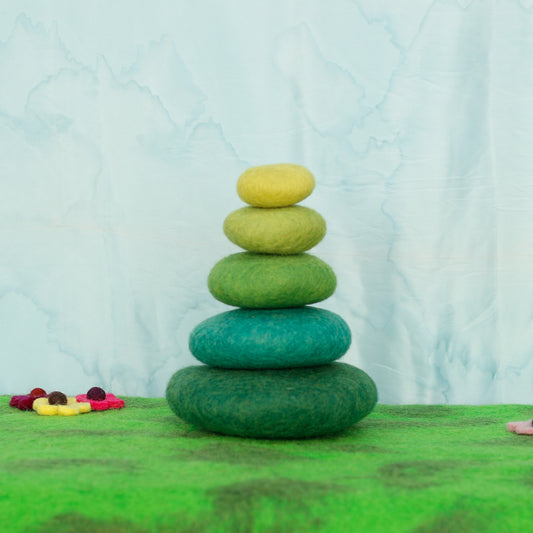 Felt Green Stacking Stones