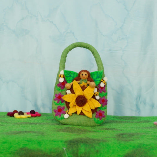 Felt Fairy Bag with Sunflower Fairy