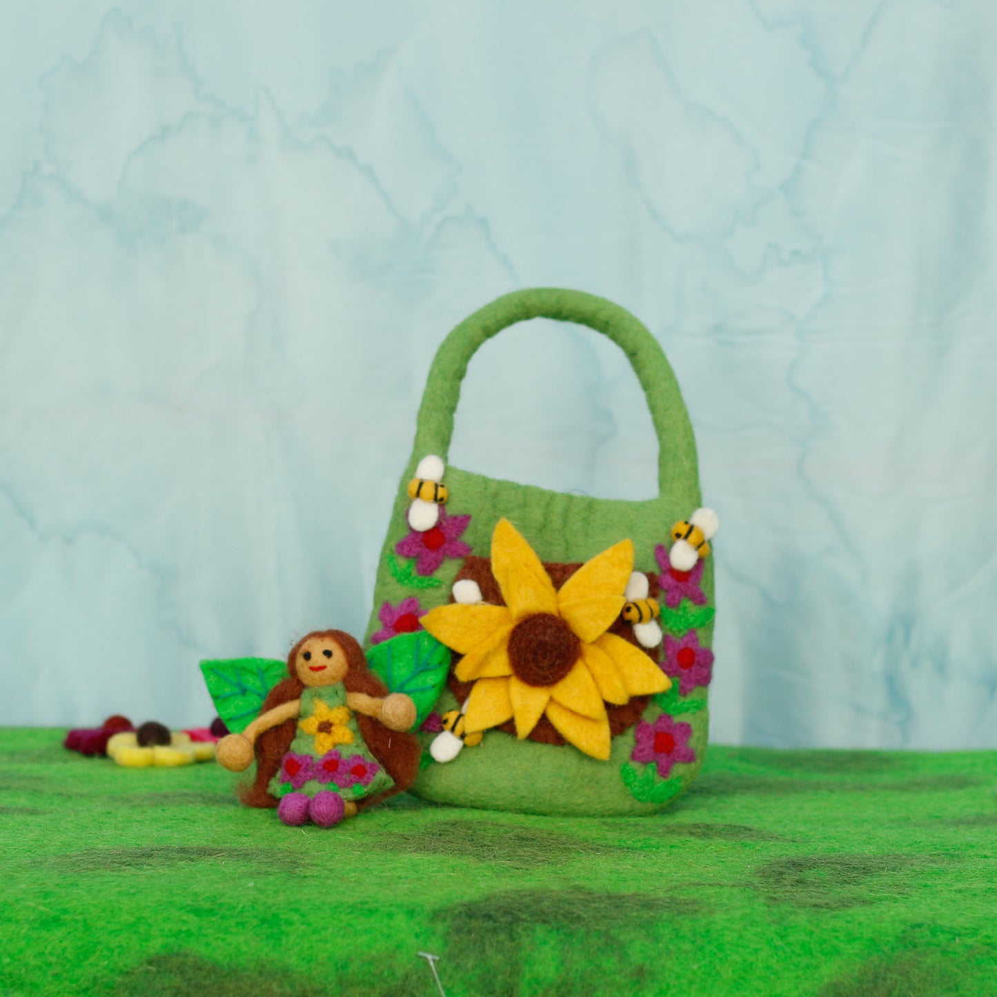 Felt Fairy Bag with Sunflower Fairy