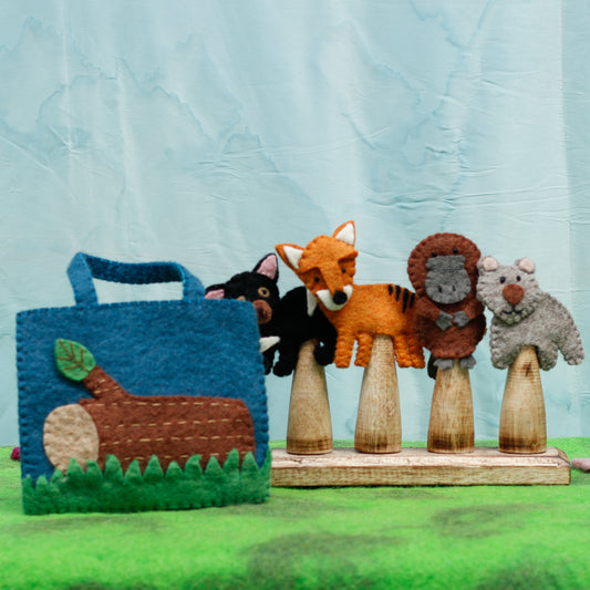 Felt Tasmanian Native Animal Finger Puppet Play bag