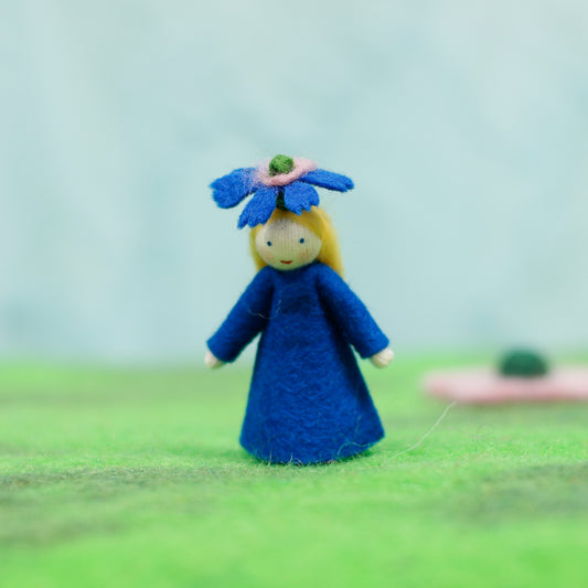 Felt Cornflower Head Fairy
