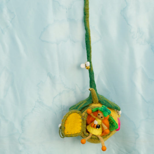 Felt Honeybee Pod with Fairy