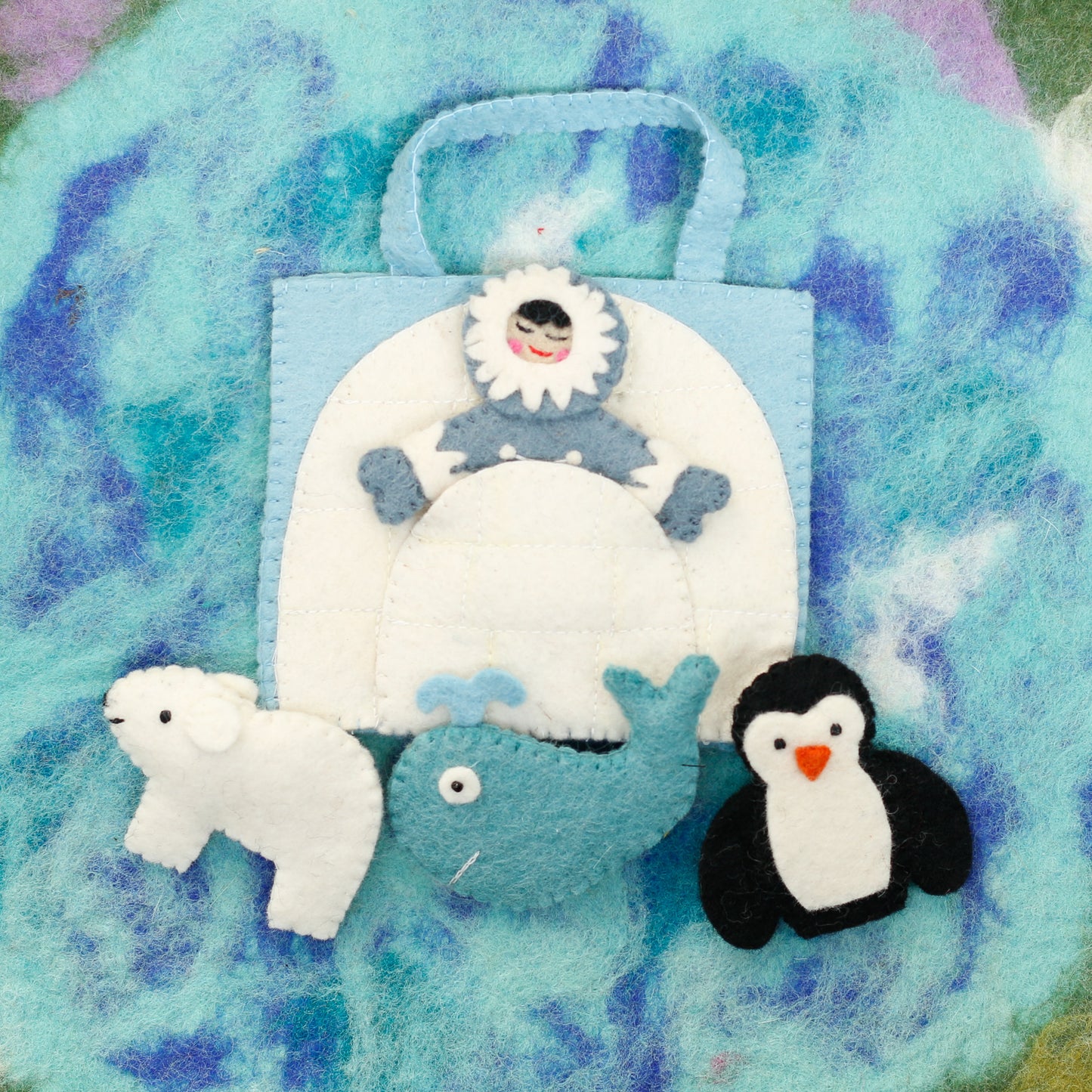 Felt Arctic Finger Puppet Play Bag