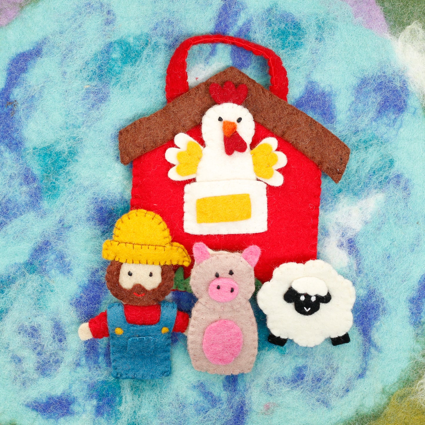 Felt Farmyard Finger Puppet Play Bag