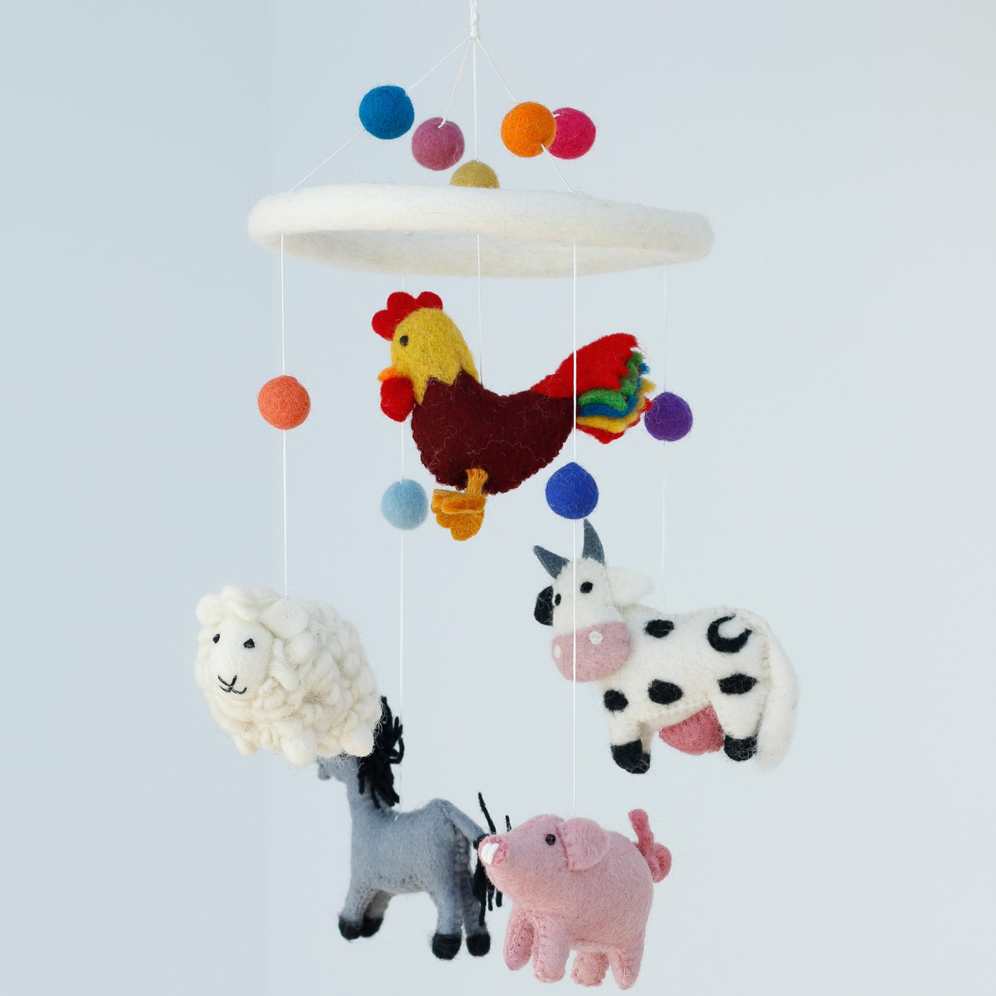 Felt Farm Animal Mobile