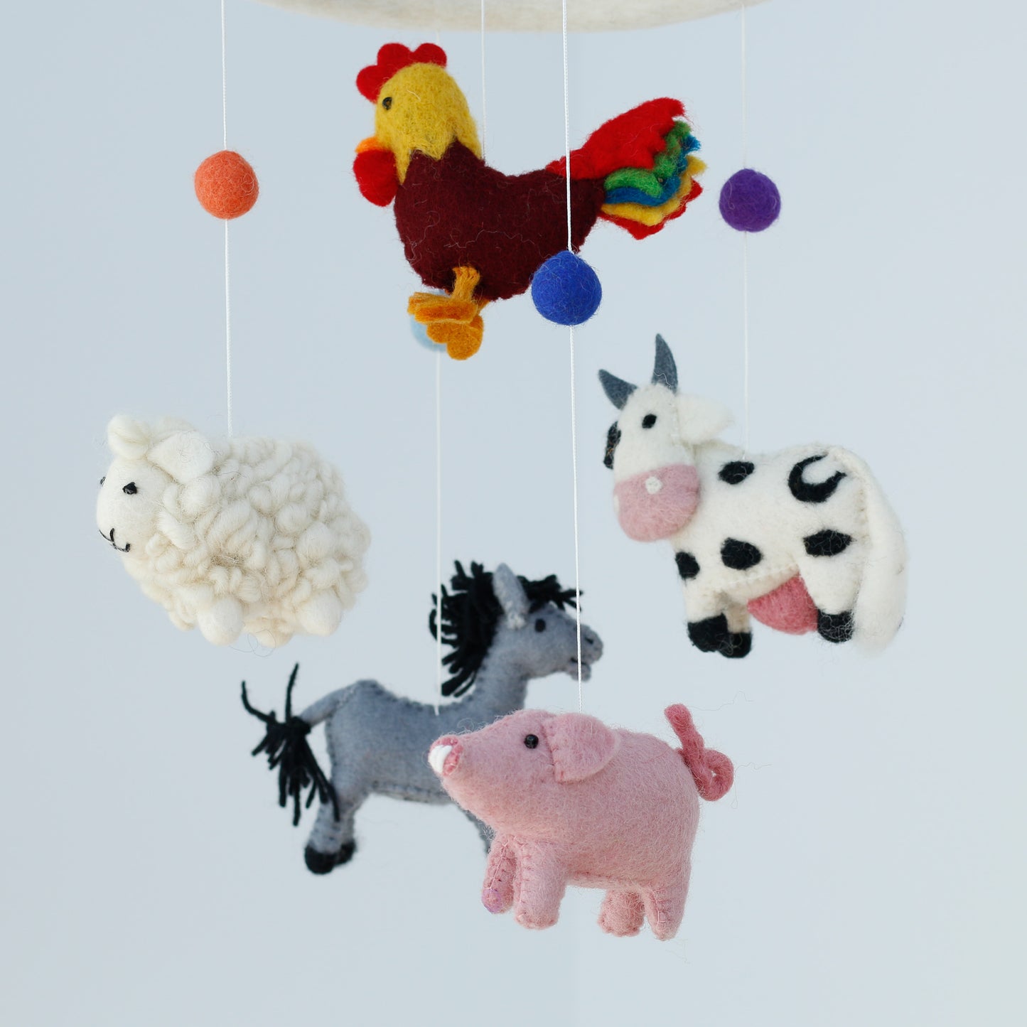 Felt Farm Animal Mobile